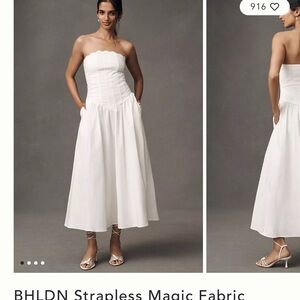 BHLDN White Strapless Dress